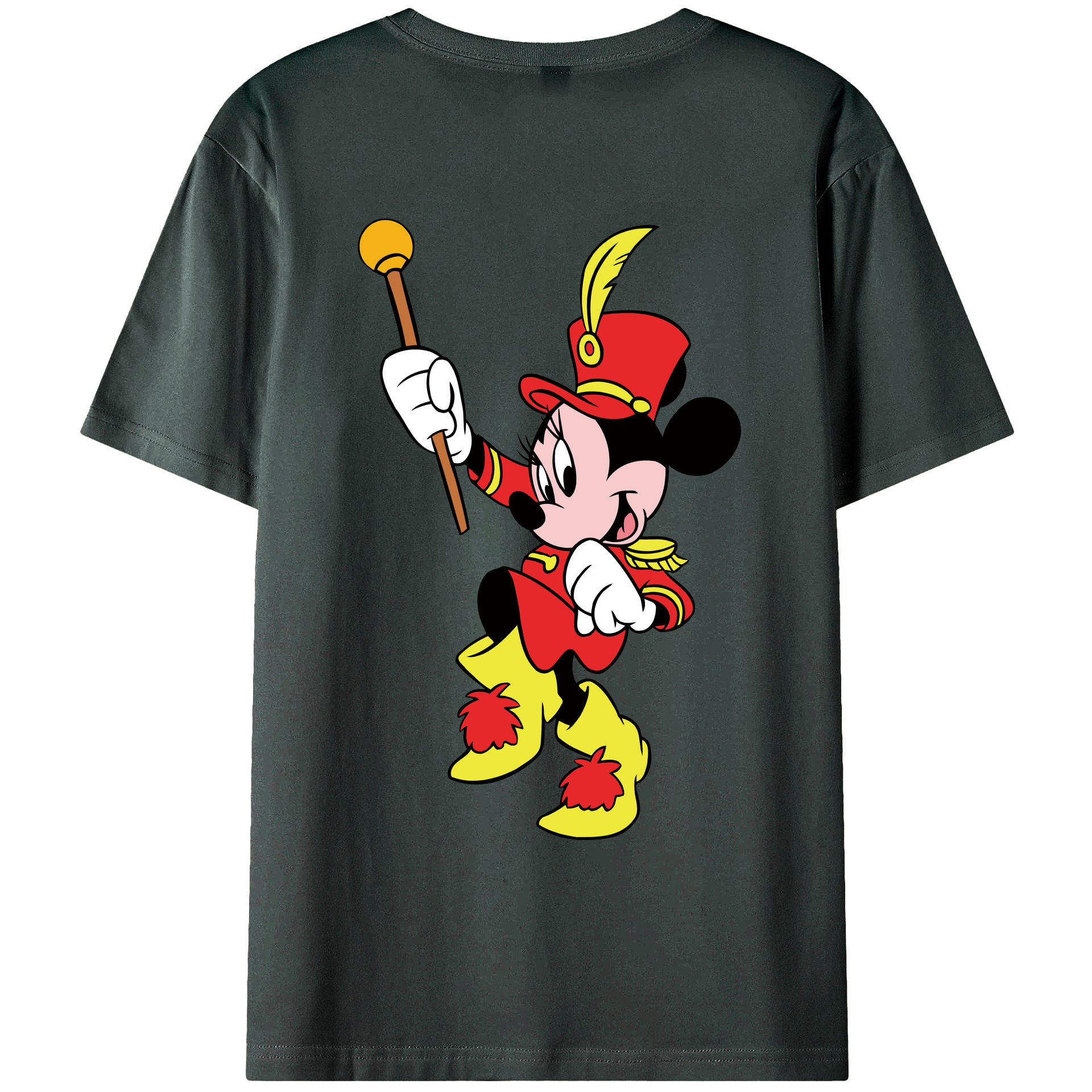 ミッキーマウス Mickey Mouse 綿100％ メンズ半袖Tシャツ（バックプリント） 通気性